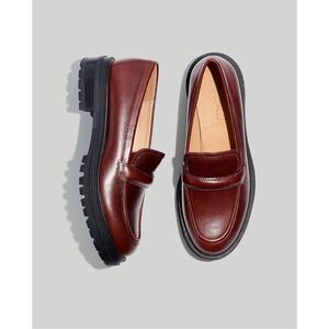 Madewell The Bradley Lugsole Loafer in Leather Cherry Wood Size 8